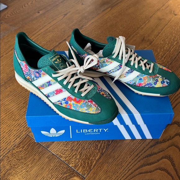 Adidas Liberty Green Floral Women's Shoes Sl 72 Og X Liberty London Shoes - Picture 3 of 6